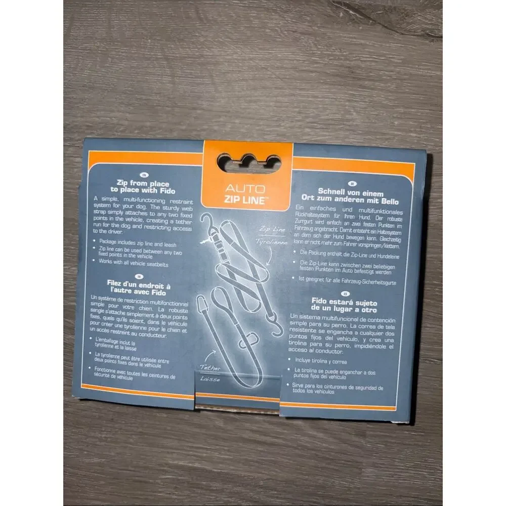 Kurgo Auto Zip Line - Gray and Orange Packaging